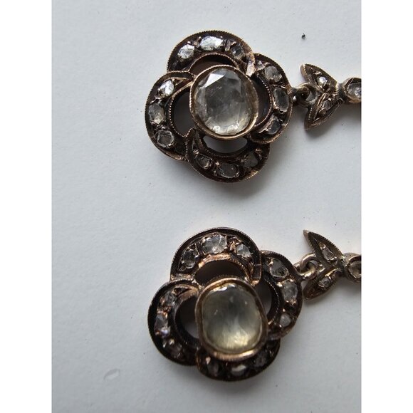 Antique Georgian 18k Yellow Gold Chandelier Rose Cut Diamond AMAZING Necklace - Picture 7 of 16